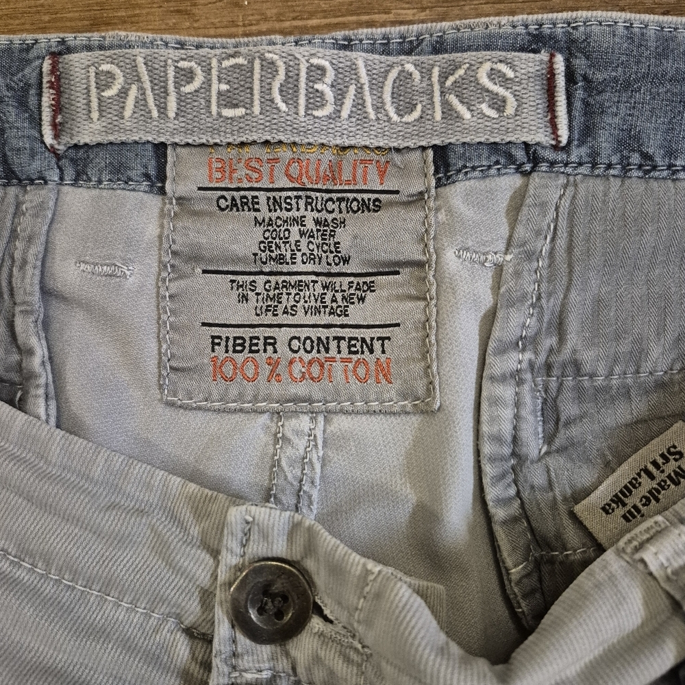 Paperbacks Gray Flat Front Relaxed Shorts - Picture 3 of 6